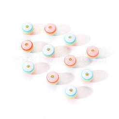 50個透明ストライプレジンビーズ  ラウンド  カラフル  1/4インチ（8mm）  穴：2mm  50個/袋&nbsp;RESI-YW0001-02D