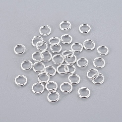 変色しにくい304ステンレススチール製オープン丸カン  銀  18ゲージ  6x1mm  内径：4mm&nbsp;STAS-E464-09B-S