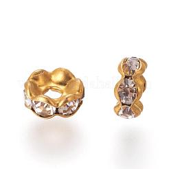 Brass Rhinestone Spacer Beads&nbsp;RB-A014-L8mm-01C