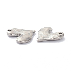 変色しない304ステンレススチールペンダント  ハート  ステンレス鋼色  19x17x3mm  穴：1.8mm&nbsp;X-STAS-K216-17P