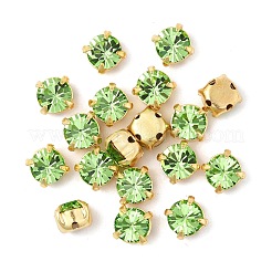 プレシオサ® マキシマ クリスタル 縫い付けカップ  チェコクリスタル  真鍮製爪付き台座付き  719 35 012 チャトン（丸）  ゴールドカラー  ペリドット50520個  ss12（3~3.2mm）&nbsp;Y-PRC-SS12-50520-G