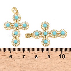 Brass Micro Pave Clear Cubic Zirconia Pendants&nbsp;X-KK-H262-07G