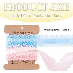 4 Yards 2 Colors Polyester Lace Trim&nbsp;OCOR-TADJ0001-02C