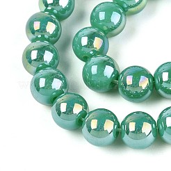 Electroplate Opaque Glass Beads Strands&nbsp;GLAA-T032-P8mm-AB12A