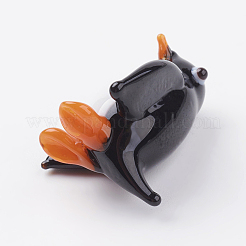インテリアオーナメントパーツ  手作りランプワーク表示の装飾  ペンギン  白黒  18x20x22mm&nbsp;LAMP-J084-25
