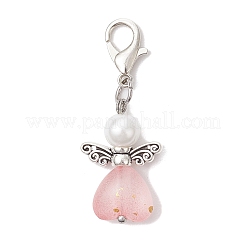 7Pcs Heart Angel Acrylic & Glass Pearl Pendant Decorations&nbsp;HJEW-JM03729-01