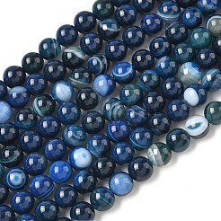 Natural Banded Agate Beads Strands&nbsp;G-I392-A01-8mm