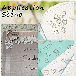 100Pcs Heart Shape Iron Paper Clips&nbsp;TOOL-WH20002-03A-P
