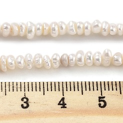 天然養殖淡水パールビーズ連売り  グレード3a+  ロンデル  ナバホホワイト  3~3.5mm  穴：0.6mm  約66個/連  7.09インチ（18cm）&nbsp;PEAR-C003-32B