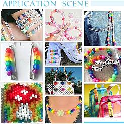 DIY Luminous Flat Round Plastic & Acrylic Beads Bracelet Kits&nbsp;DIY-AR0004-15