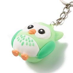 4 個の pvc 漫画フクロウキーホルダー  鉄のキーホルダーリングと鉄のオープン丸カン付き  ミックスカラー  10cm  4個/セット&nbsp;KEYC-JKC00356