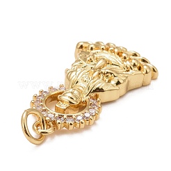 Rack Plating Brass Micro Pave Clear Cubic Zirconia Pendants&nbsp;KK-M229-31G