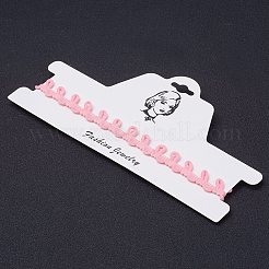 布地ゴシックチョーカーネックレス  鉄のパーツと  プラチナ  ピンク  11.4インチ（29cm）&nbsp;NJEW-E085-29D