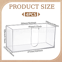 アクリルペーパーホルダー4個  トイレットペーパースタンド  長方形  透明  271x127x105mm  内径：265x100mm&nbsp;AJEW-WA0003-33