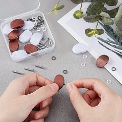 2セット2色のプラスチック製ギターチューナーマシンヘッド半円ボタン  鉄ネジとプラスチックリング付きギターアクセサリー  ミックスカラー  15x23.5x7mm  穴：4mm  1セット/カラー&nbsp;FIND-FH0002-78
