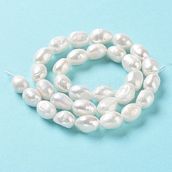 天然養殖淡水パールビーズ連売り  両面研磨  グレード5 A  貝殻色  13~14x10~11x8~9mm  穴：0.6mm  約32~36個/連  15.55''（39.5~40.5センチメートル）&nbsp;PEAR-Z002-13