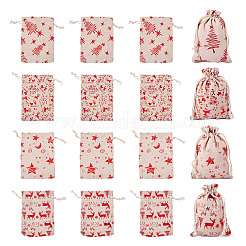20Pcs 4 Styles Christmas Theme Cotton Fabric Cloth Bags&nbsp;ABAG-TA0002-04A