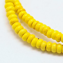Dyed Synthetical Turquoise Rondelle Bead Strand&nbsp;G-P083-10mm-85