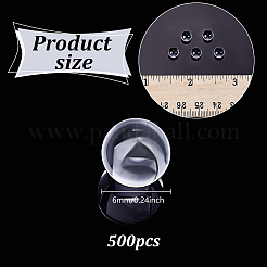 ガラスビーズ500個。  穴がない  ラウンド  透明  6mm&nbsp;GLAA-NB0001-81