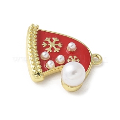 Christmas Brass Enamel Pendants&nbsp;KK-P290-06B-G