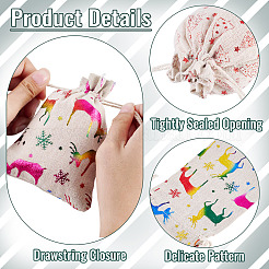 20Pcs 4 Styles Christmas Cotton Fabric Cloth Bag&nbsp;ABAG-TA0002-11
