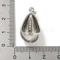 Rack Plating Brass Micro Pave Clear Cubic Zirconia Pendants&nbsp;KK-E114-02P-02