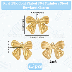 15Pcs 304 Stainless Steel Pendants&nbsp;STAS-BBC0007-76G