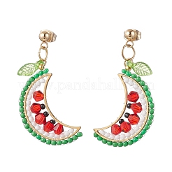 304 Stainless Steel Glass Fruit Dangle Stud Earrings&nbsp;EJEW-MZ00524