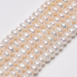 天然養殖淡水パールビーズ連売り  ポテト  ベージュ  5~6x4~5.5x3~4mm  穴：0.8mm  約86~100個/連  13.86インチ〜14.76インチ（35.2cm〜37.5cm）&nbsp;PEAR-Q007-18B