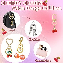 Cherry Alloy & Glass Pendant Decoration&nbsp;HJEW-SW00115-01