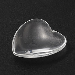 ガラスカボション  ハート形  透明  25x25x5mm&nbsp;LS-GLAA-WH20003-01