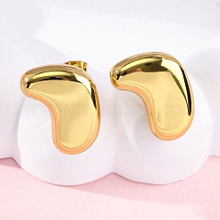 女性用304ステンレススチールスタッドピアス  ゴールドカラー  14.5x22mm&nbsp;EJEW-A125-72G