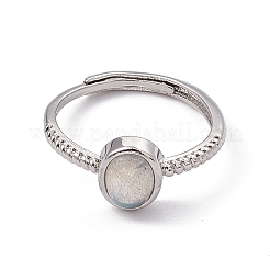 Oval Natural Labradorite Adjustable Rings&nbsp;RJEW-G273-04P-01
