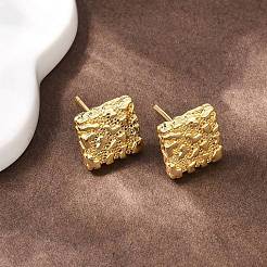 Brass Square Stud Earrings&nbsp;EJEW-F400-17G