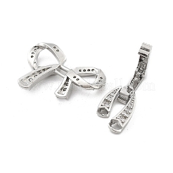 Brass Clear Cubic Zirconia Fold Over Clasps&nbsp;KK-M306-03P
