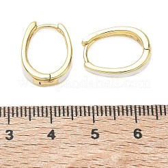 真鍮製フープピアス  エナメル  オーバル  鉛フリー＆カドミウムフリー  ラックめっき  長持ちメッキ  18KGP本金メッキ  ホワイト  16x13x4mm&nbsp;KK-CBA98BA-03G-D