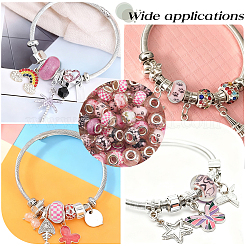 100Pcs Printed Transparent Resin European Beads&nbsp;RESI-PA0001-18B