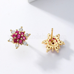 Brass Micro Pave Cubic Zirconia Stud Earrings for Women&nbsp;SS9971