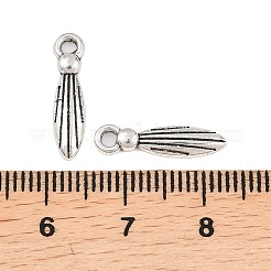 合金のチベット風チャーム  フェザーチャーム  アンティークシルバー  16.5x4x2mm  穴：1.8mm&nbsp;PALLOY-A024-07AS