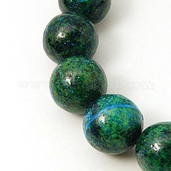 合成珪孔雀石ビーズ連売り  染め  ラウンド  8mm  穴：1mm  14.76'（37.5cm）  約：49個/連&nbsp;G-L529-B01-8mm