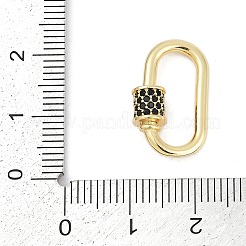 Oval Brass Micro Pave Cubic Zirconia Screw Carabiner Clasps&nbsp;KK-G522-47G-02