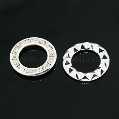 Brass Rhinestone Linking Rings&nbsp;RB-D047-16mm-01S