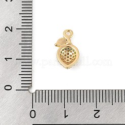 真鍮製マイクロパヴェキュービックジルコニアペンダント  カドミウムフリー＆ニッケルフリー＆鉛フリー  フルーツのチャーム  18KGP本金メッキ  レモン  14x8x3mm  穴：1.2mm&nbsp;KK-R219-36E-G
