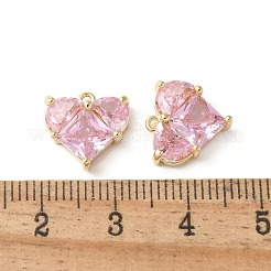 Brass Micro Pave Clear Cubic Zirconia Pendants&nbsp;KK-Q031-42G-02