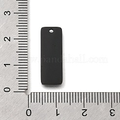304ステンレス鋼の鏡面研磨仕上げの刻印入りブランクタグペンダント  長方形のチャーム  イオンプレーティング（ip）  レーザー切断  ブラック  22x8x1.5mm  穴：1.5mm&nbsp;STAS-D365-04B