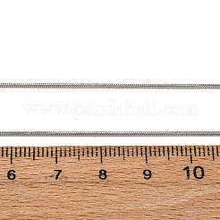 1mm 304 ステンレススチール ラウンドスネークチェーンネックレス  変色しない  ステンレス鋼色  16.93インチ（43cm）&nbsp;NJEW-T016-27P