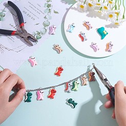 24 個恐竜チャームペンダント動物の形の樹脂チャームカラフルな恐竜のペンダントジュエリーネックレスブレスレットイヤリング作る工芸品  ミックスカラー  28x25x6.5mm  穴：2mm&nbsp;JX318A