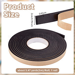EVA片面粘着フォームテープ  シーリングテープ  ブラック  20x6.5mm  約5.47ヤード（5m）/ロール&nbsp;AJEW-WH0871-29A