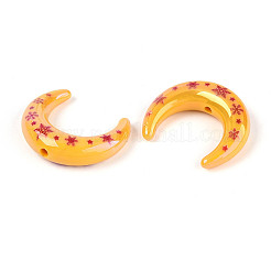 Christmas UV Plating Printed Opaque Acrylic Beads&nbsp;MACR-N018-07B