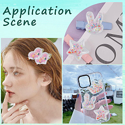 40Pcs 5 Style Quicksand Sequin Plastic Cabochons&nbsp;OHAR-SC0001-10